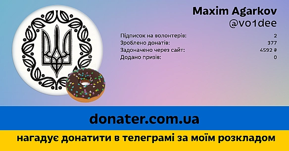 Друзі @читачі хочу познайомити вас із Максимом Агарковим linktr.ee/vo1dee . Максим донатить щоденно через сайт donater.com.ua , ... - Тарас Ярош на we.ua