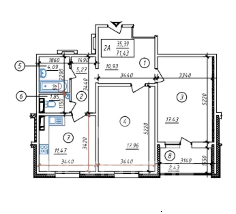 №260086 Оренда 2-х кімнатної квартири в ЖК
