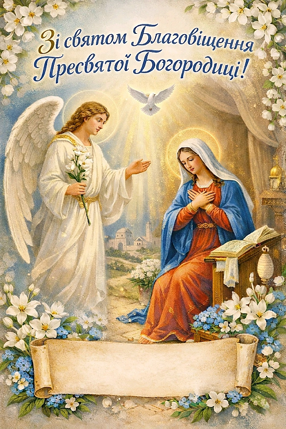 БЛАГОВІЩЕННЯ ПРЕСВЯТОЇ ВЛАДИЧИЦІ НАШОЇ БОГОРОДИЦІ І ПРИСНОДІВИ МАРІЇСвято Благовіщення Пресвятої Богородиці - одне з дванадеся... - Наталя Шпирковська на we.ua