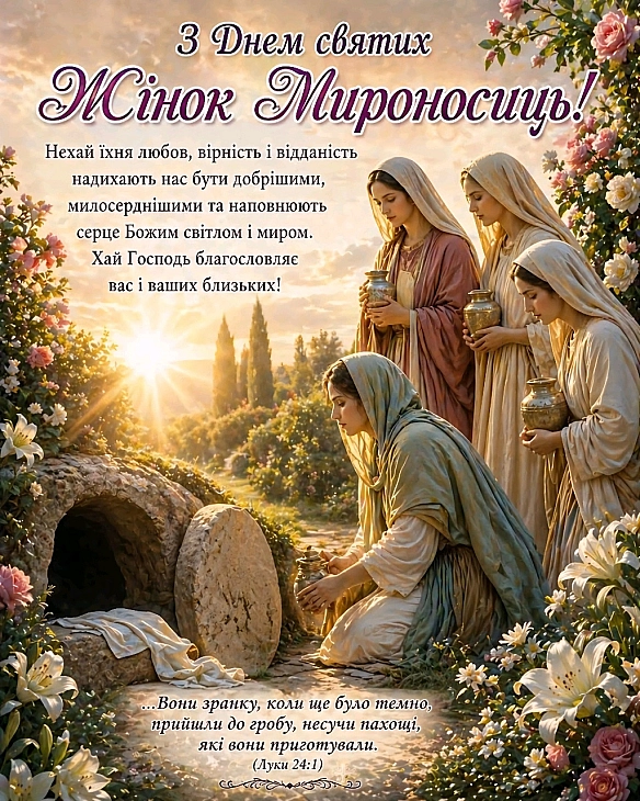 СВЯТО ЖІНОК-МИРОНОСИЦЬ Свято жінок-мироносиць: подвиг любові та вірності. Третя неділя після Пасхи присвячена жінкам-мироносиц... - на we.ua