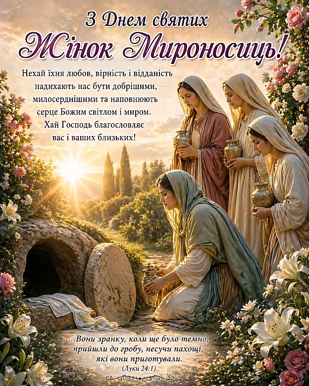 СВЯТО ЖІНОК-МИРОНОСИЦЬ Свято жінок-мироносиць: подвиг любові та вірності. Третя неділя після Пасхи присвячена жінкам-мироносиц... - Наталя Шпирковська на we.ua