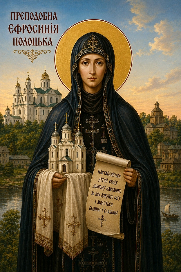 ПРЕПОДОБНА ЄФРОСИНІЯ ПОЛОЦЬКА Дочка князя Георгія Всеславича. Від дитинства вона мала велику любов до молитви та книжної науки... - Наталя Шпирковська на we.ua