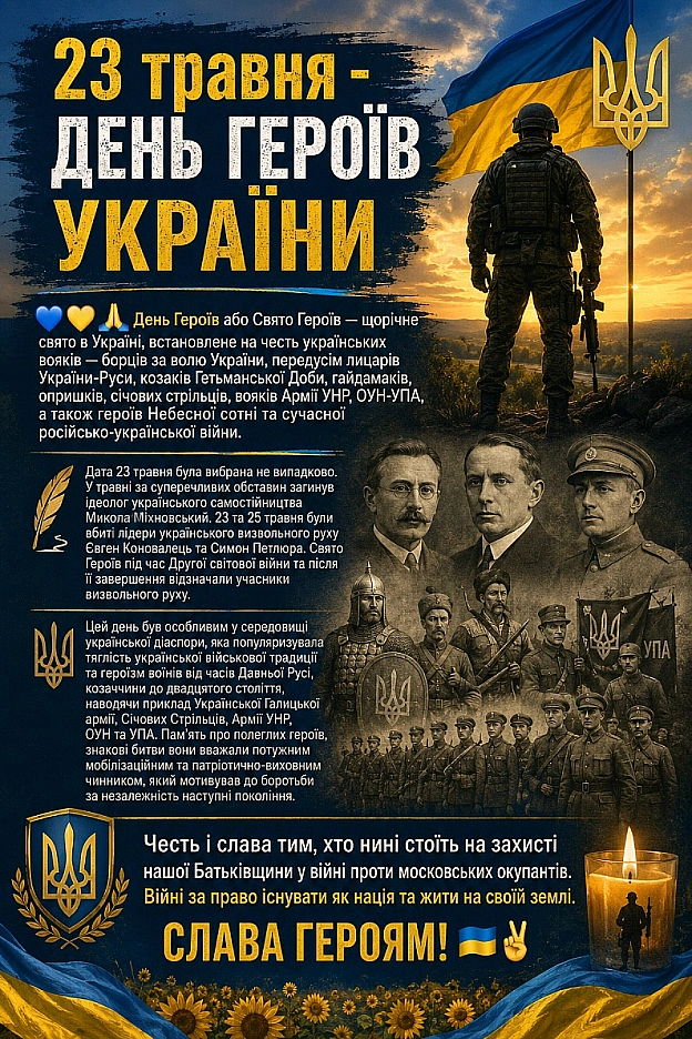 23 ТРАВНЯ - ДЕНЬ ГЕРОЇВ УКРАЇНИ 💙💛🙏День Героїв або Свято Героїв — щорічне свято в Україні, встановлене на честь українських ... - Наталя Шпирковська на we.ua